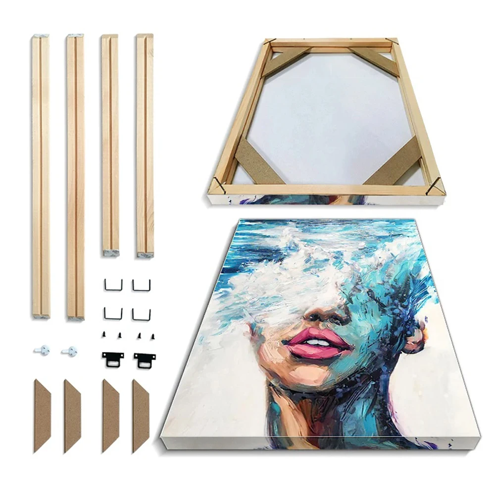 Canvas Picture Frame Photo Frame Wall Canvas Diamond Painting Large Size DIY Frame Poster Wall Frame Pine Support Custom Size