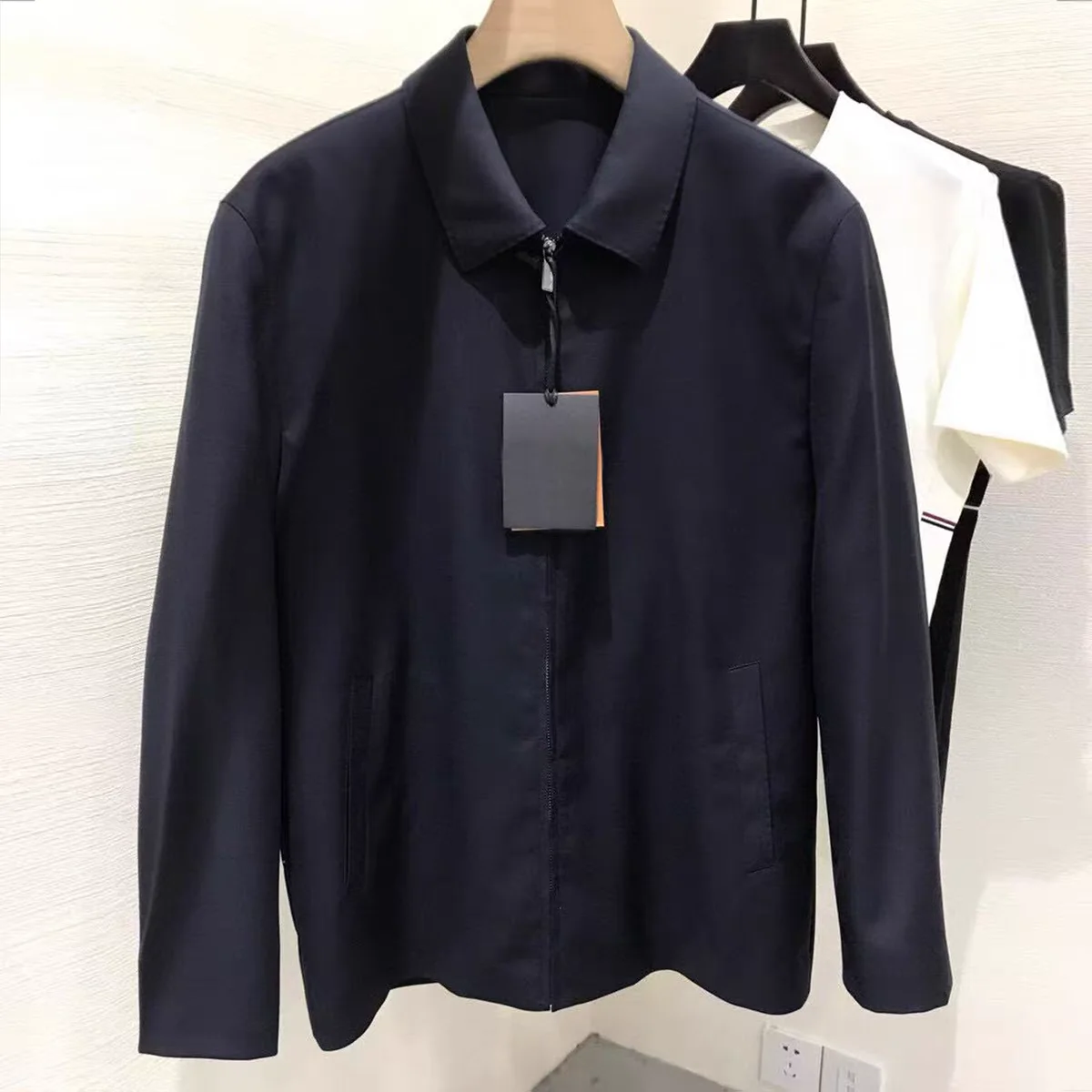 

Мужская модная повседневная куртка с шерстяным воротником, осень-зима, Новое поступление, подходит-стойка, Adstrative Sle Long Sve на молнии...