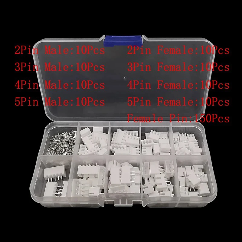 1Box SH 1.0MM/JST 1.25mm/ZH 1.5mm/PH 2.0mm/XH2.54mm/VH 3.96mm Male Plug Female Socket Housing Crimp Terminal Connector Kit image 4