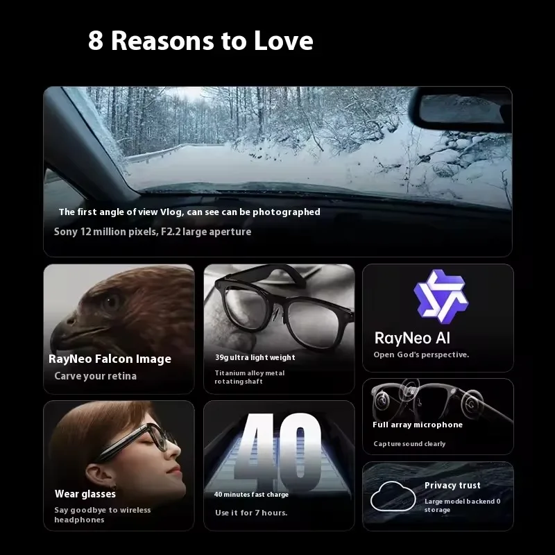 RayNeo V3 новые очки для стрельбы с искусственным интеллектом, анти-тремтящиеся беспроводные умные очки, Bluetooth-аудио очки, XR-устройство, голосовое управление
