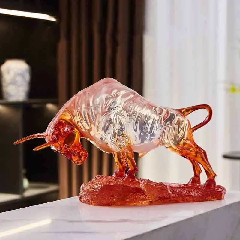 Bull Sculpture Ornament, Animal Cow Statue, Luxury Artworks, Room Decor, Creative Resin Crafts, Living Room Desktop Decoration