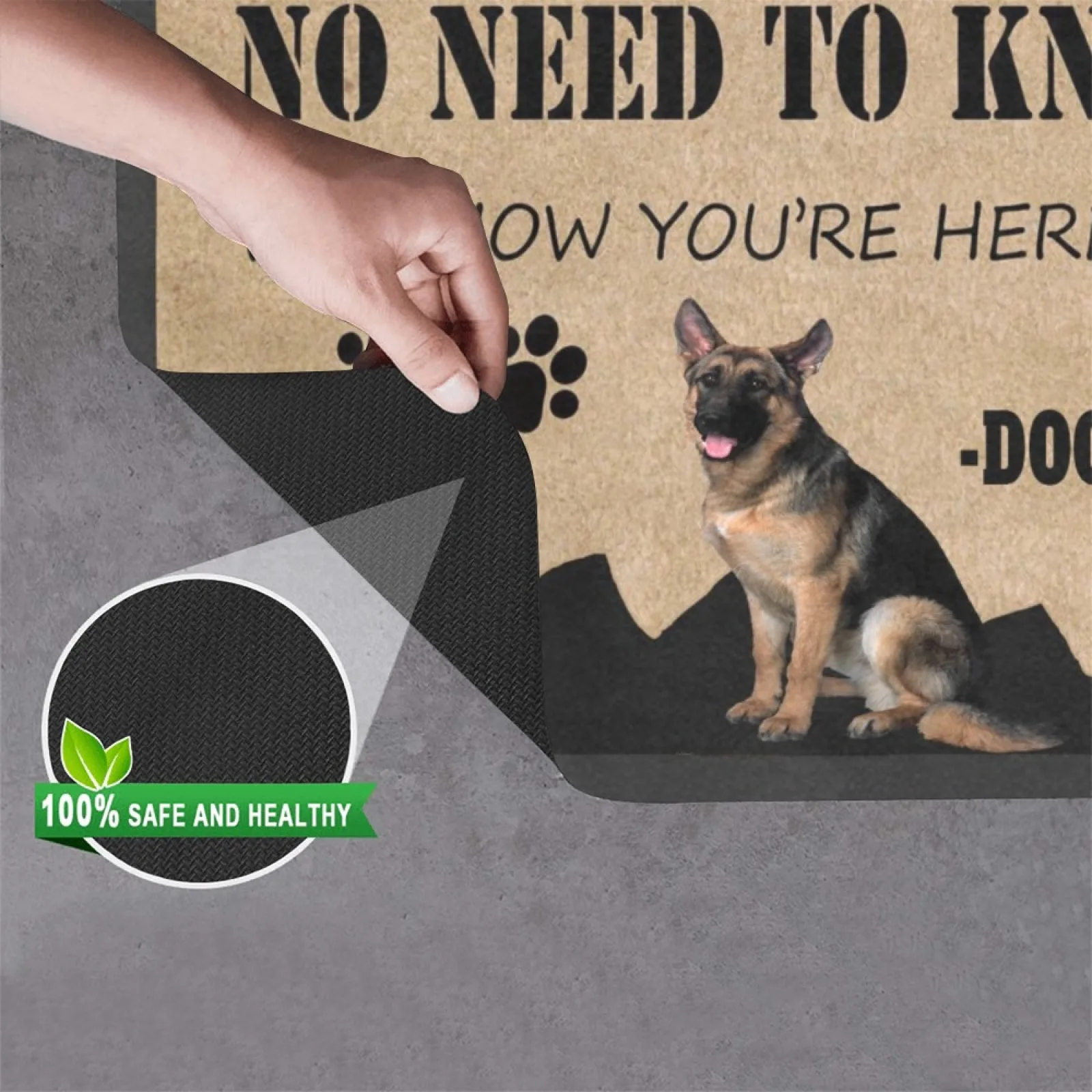 현관매트 Dog Door Mat Custom Dog Name Carpet -No Need To Knock German Shepherd Doormat Foot Room Mat Non Slip Entryway Rug Decor