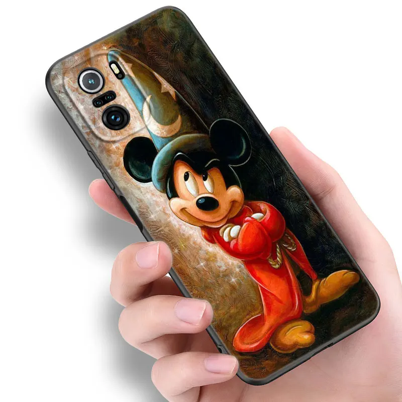 Fantasia Mickey Mouse Phone Case For Xiaomi POCO X3 X4 NFC F5 M2 M3 M4 M6 X5 Pro F3 F4 GT 5G C31 C55 M5S Black Silicone Cover