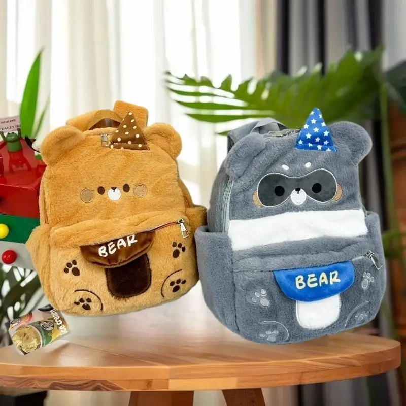 Cartoon beer dier pluche rugzak schattige gevulde kleine beer schooltas grote capaciteit knapzak student schoudertas mooi cadeau