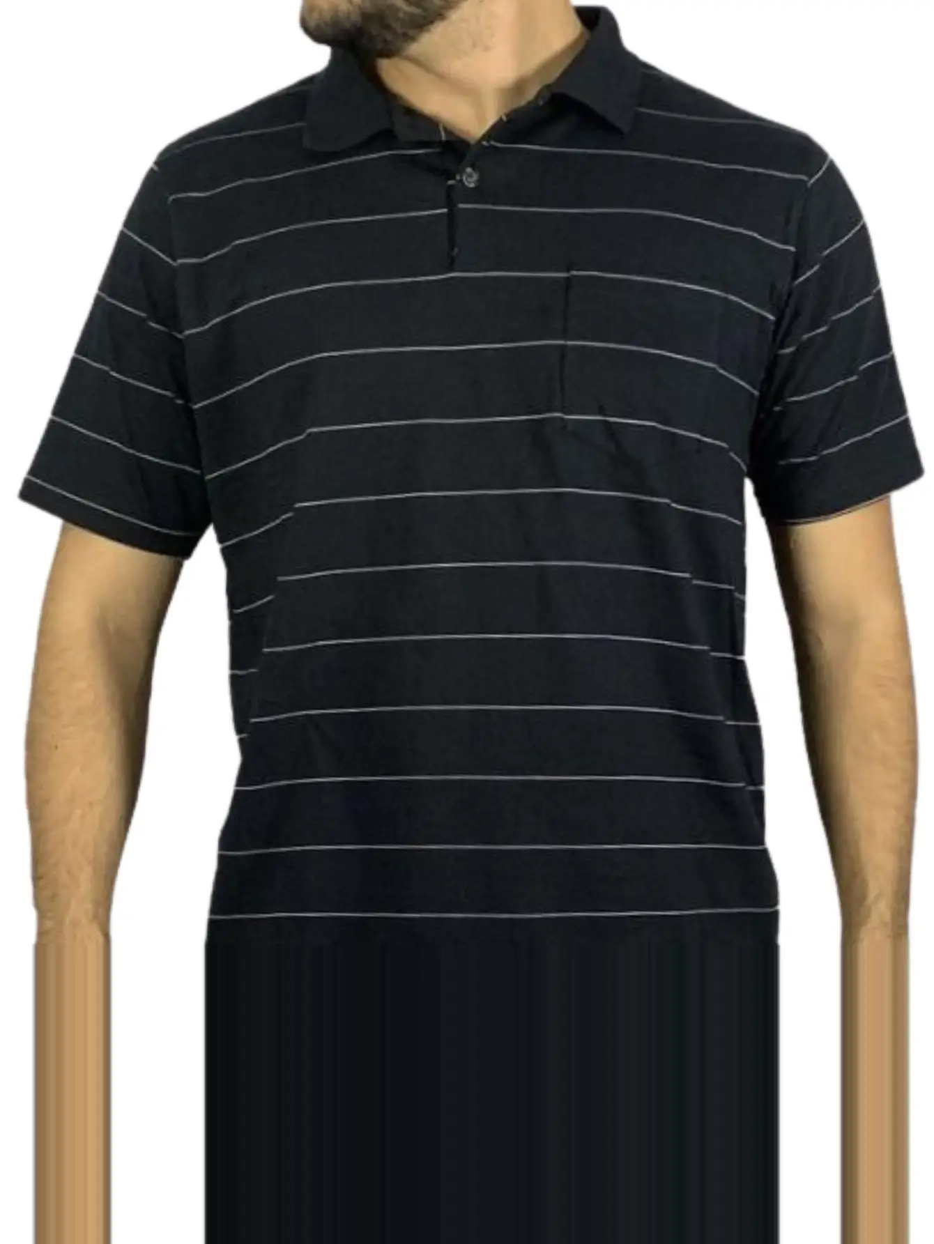 Black Striped Polo Shirt