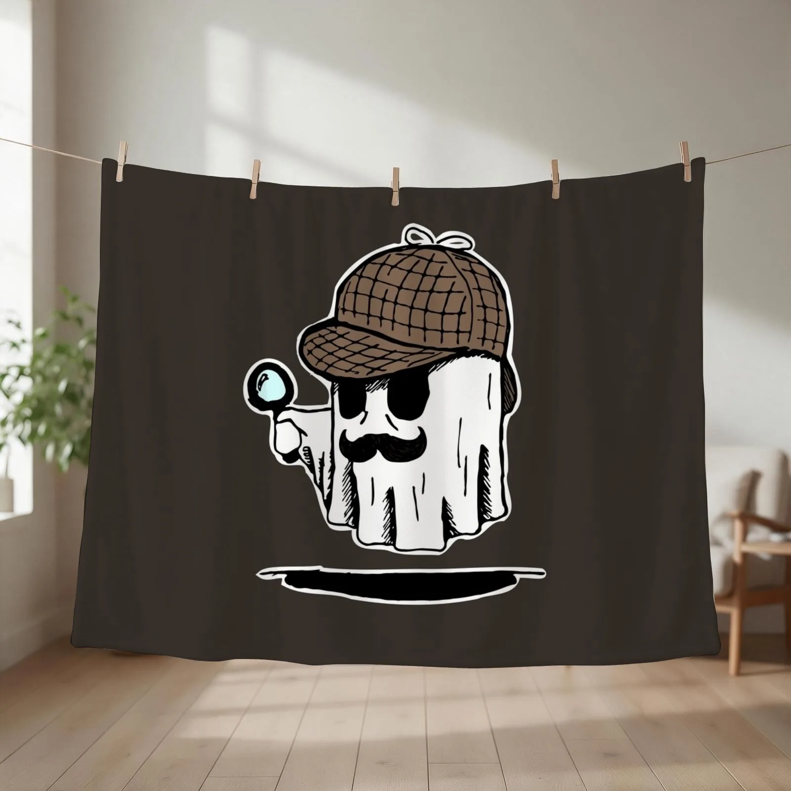 Detective Spook'em Throw Blanket couch cozy soft plush fuzzy picnic outdoor blanket