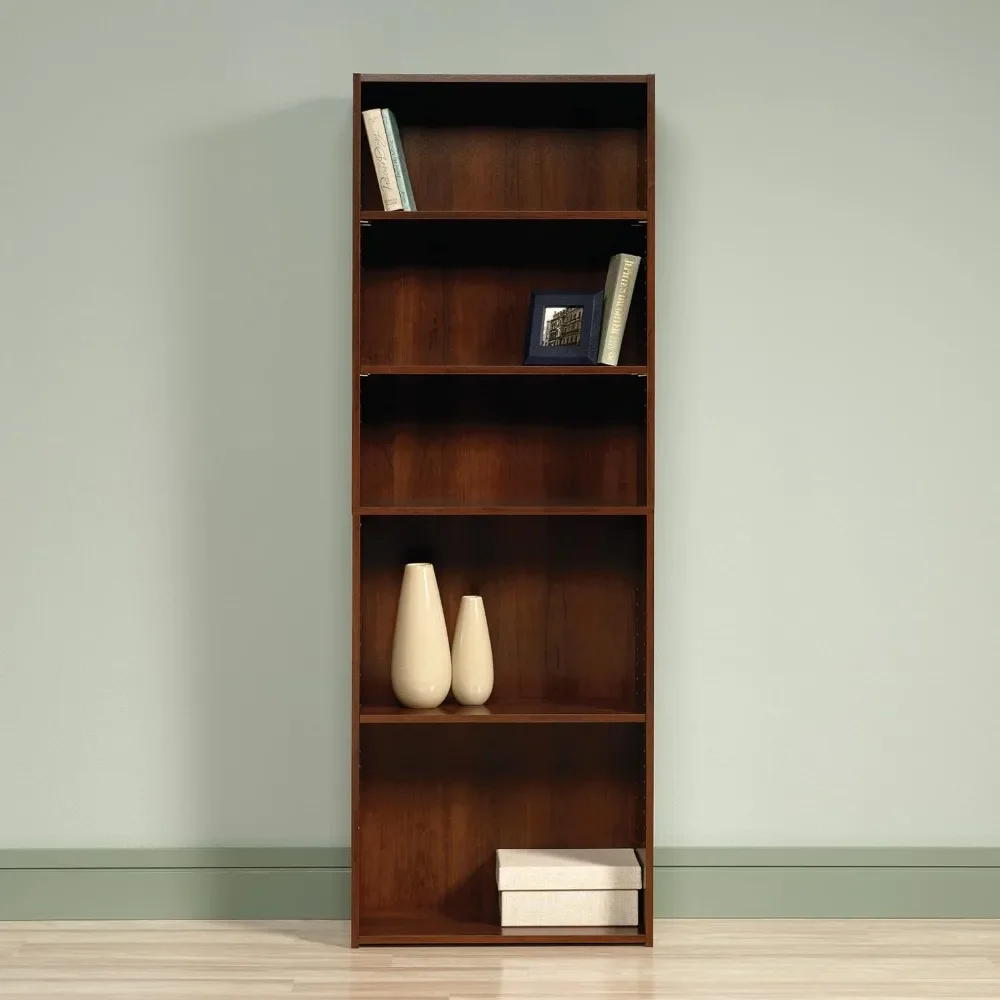 Bookcases, 5 Tiers of , Three Adjustable Shelves, Engineered Wood Structure, Bookshelves for Living Rooms, Bookcases