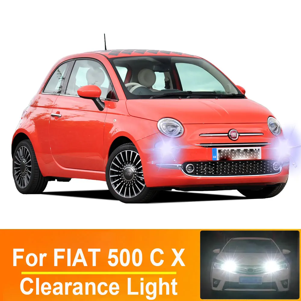 

2Pcs T10 W5W Car LED Bulbs Parking Lamp For Fiat 500 500C 500X 2007- 2015 2016 2017 2018 2019 2020 Front Side Clearance Lights