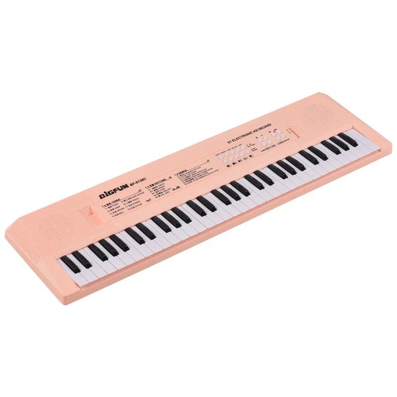 61 Key Electronic Keyboard Piano Musical Instrument with Microphone Dual Power Mode Music Piano Keyboard 6 Demonstration Songs