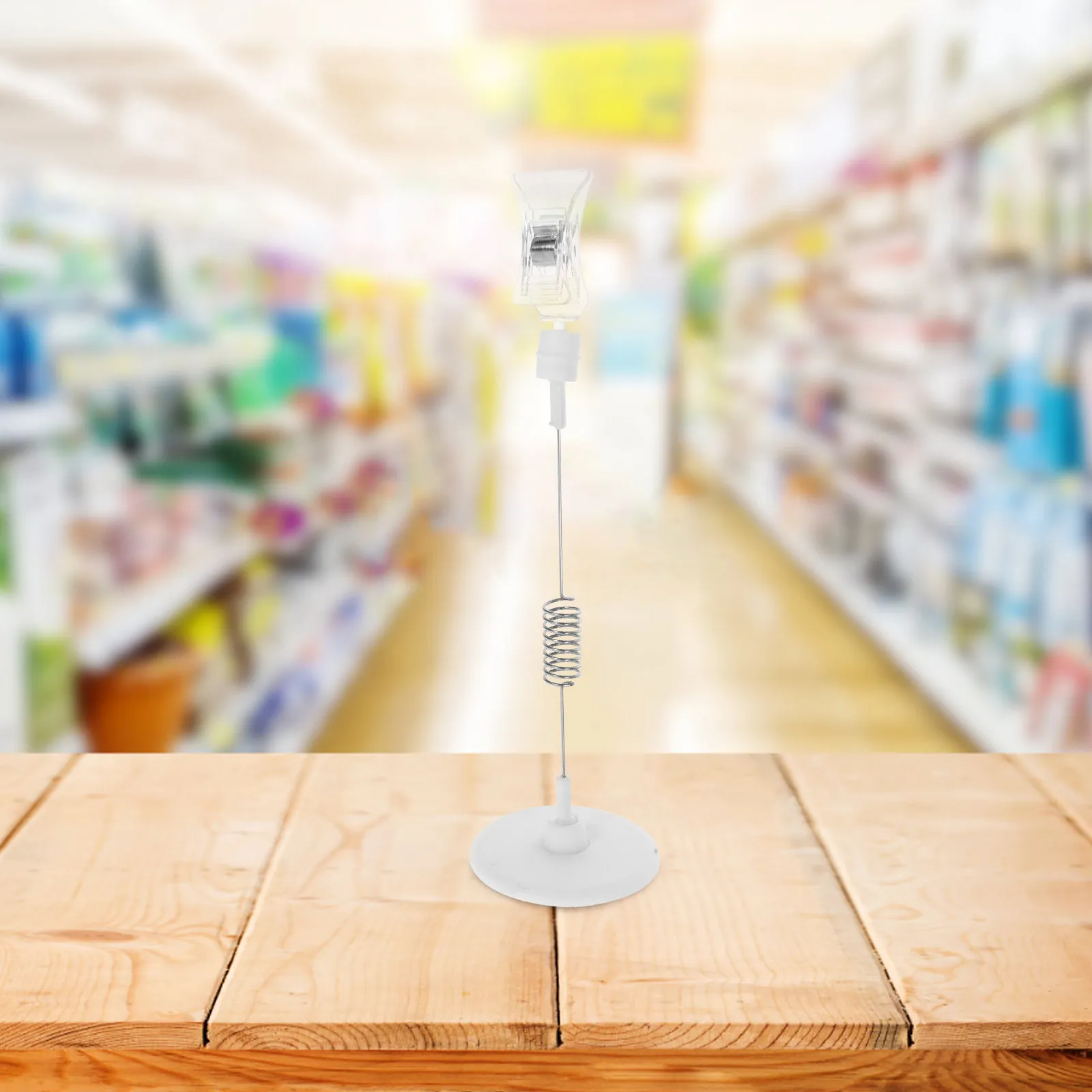 6Pcs Reusable ABS Price Card Holder Clip-on Disc Design for Supermarket Retail Shelf Display Strong Clamping Mechanism Clear