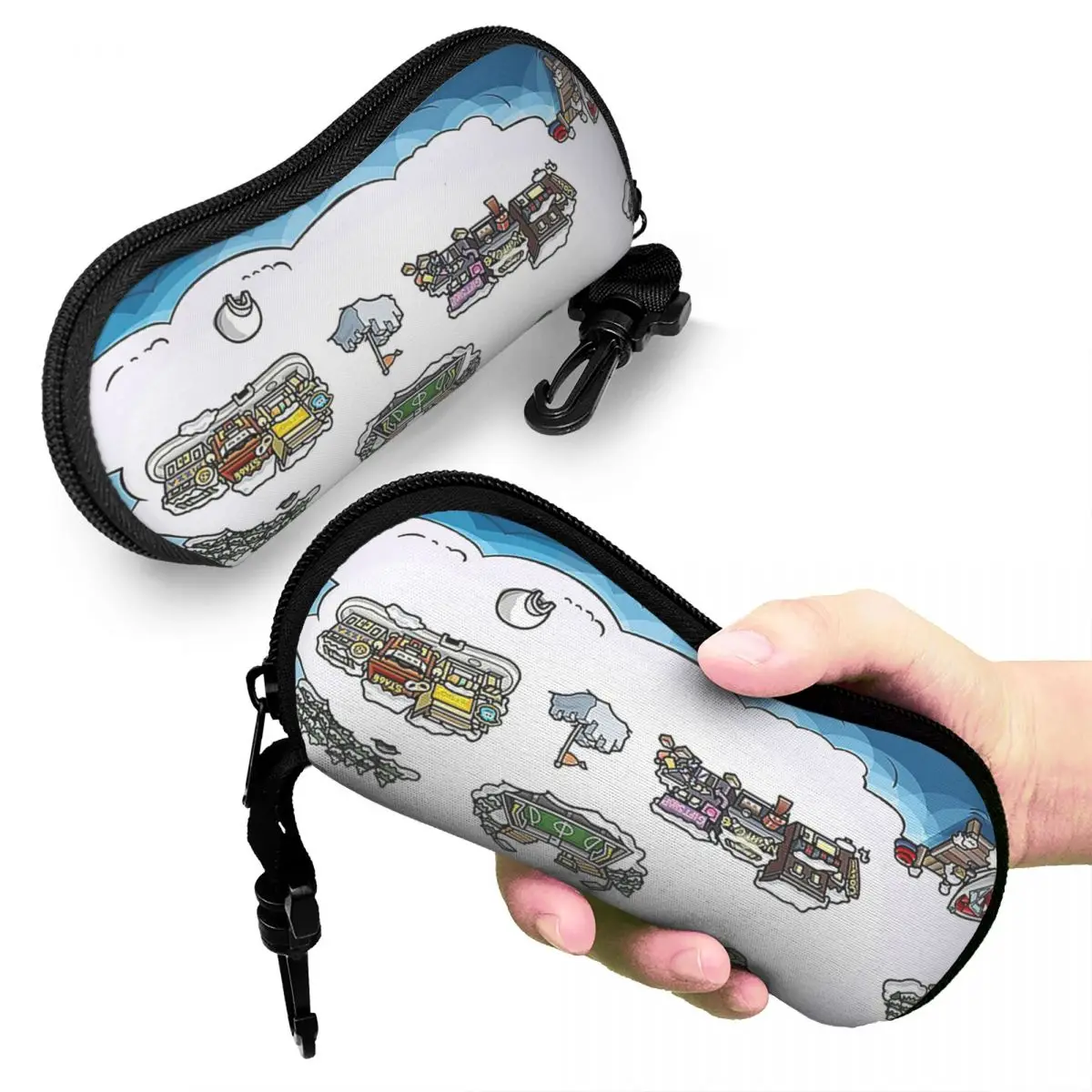 

Club Penguin Map Shell Glasses Case Protector Sunglasses Box Women Men Soft Eyeglass Bag Pouch