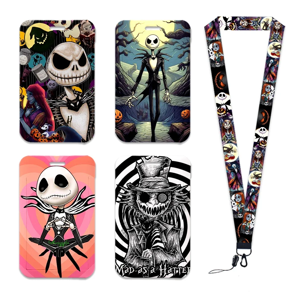 Halloween Jack Identifikation karten halter Lan yards Cartoon-Karten etui ID-Ausweis halter Business Retract able Clip Schlüssel bund