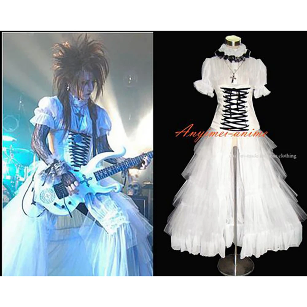 fondcosplay Visual J-rock Outfit white Gothic Punk Outfit organza Dress Cosplay Costume CD/TV[G351]