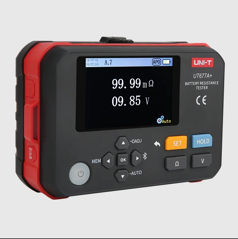 UNI-TUT677A+ Battery Internal Resistance Tester 480x320 Resolution Supports PC Battery Voltage Tester for Equipment Maintenance