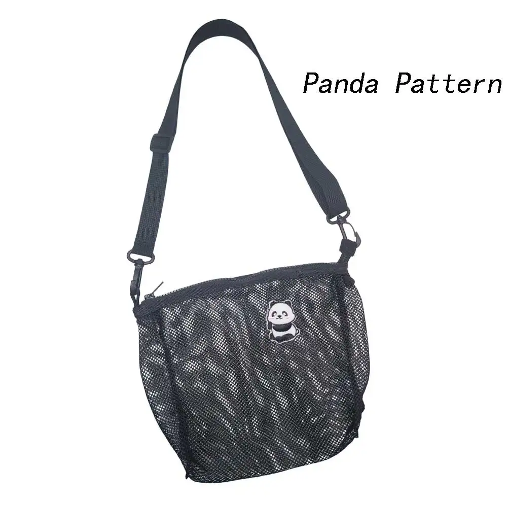 Beach Thickened Mesh Shoulder Bag for Kids Adults Zipper Crossbody Bag Swim GogglesToy Storage Organizer Seashell for Collecting