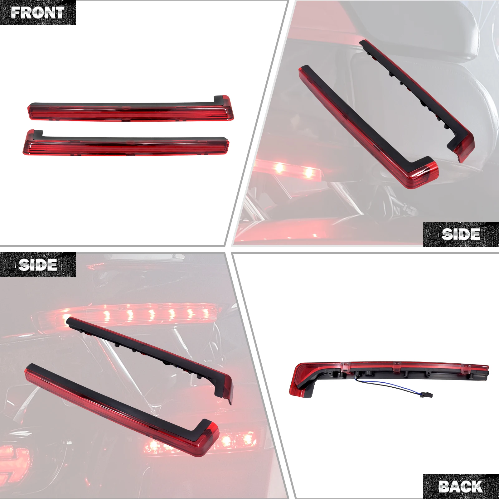 Motorcycle Red Tour Luggage Pack LED Lights Accent Side Marker Lamp For Harley Touring Road King Electra Road Glide 2006-2025