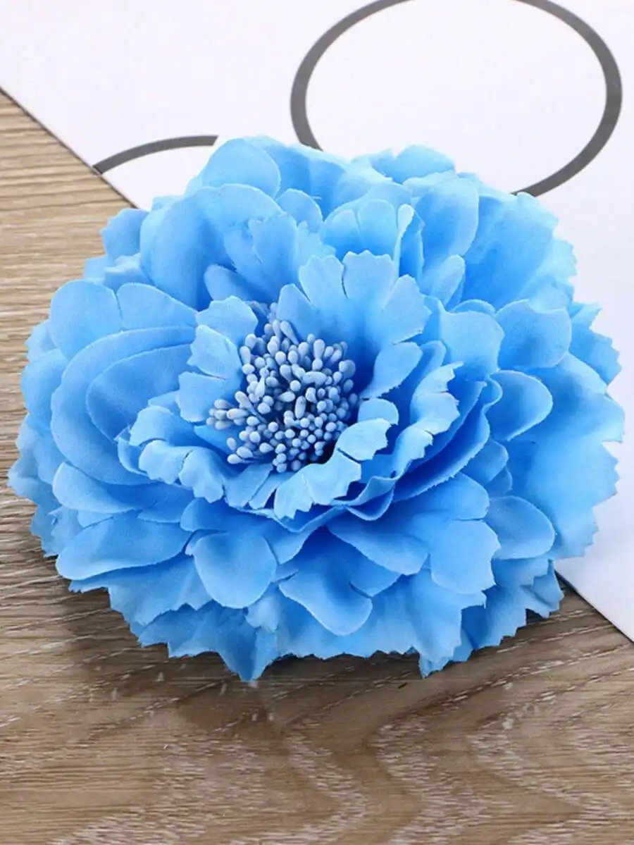 Green Peony Flower Hair Clip Brooch For Women Bohemian Vintage Hair Accessory Wedding Party Decoration view 4