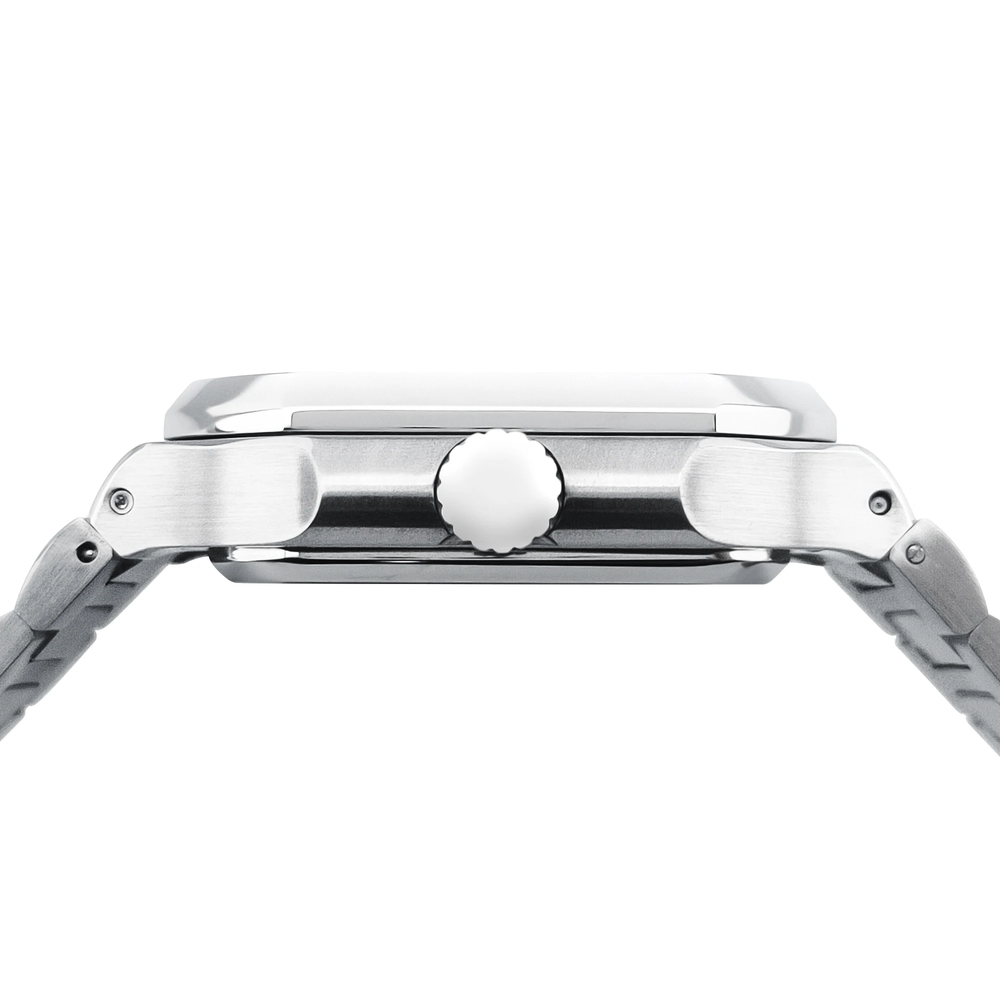 Relógio Corgeut 6032 quadrado de aço inoxidável 44,5 mm - safira, NH35 automático, 5BAR resistente à água, data