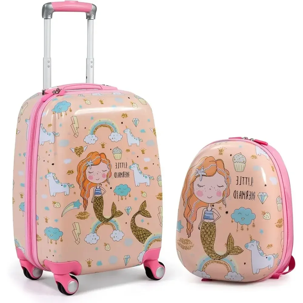 Children's 12 Backpack and 18 Spinner Suitcase Set for Travel, Unisex Toddler Luggage Gift