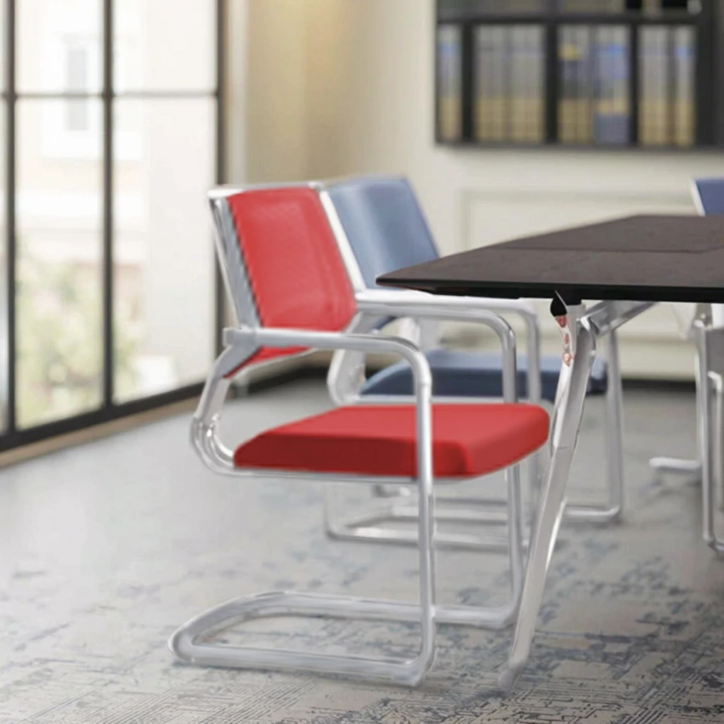 Modern Conference Chairs Comfortable Training Seats in Mesh and Fabric for Schools or Offices-