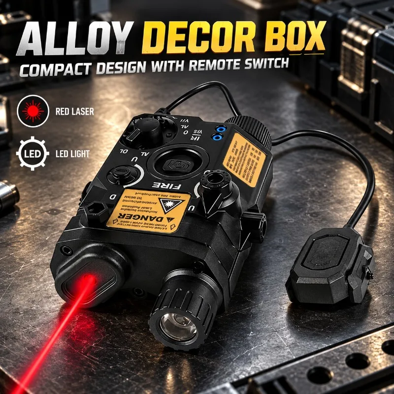 Collectible PEQ15 Inspired Alloy Hobby Set, Integrated Flashlight Beam Indicator and External Control Switch