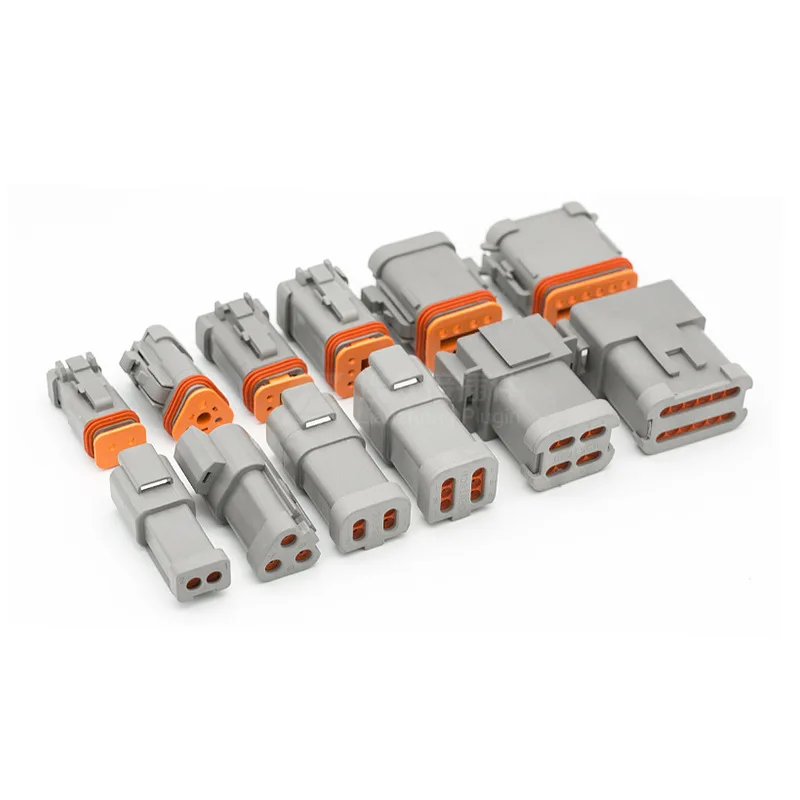 DT06-2S-E003 2-12 Pin Dechi Type Automotive Waterproof Connector 3P 4P 6P 8P Flat Tail Cover Male Female Protector DT04-3P 12Pin