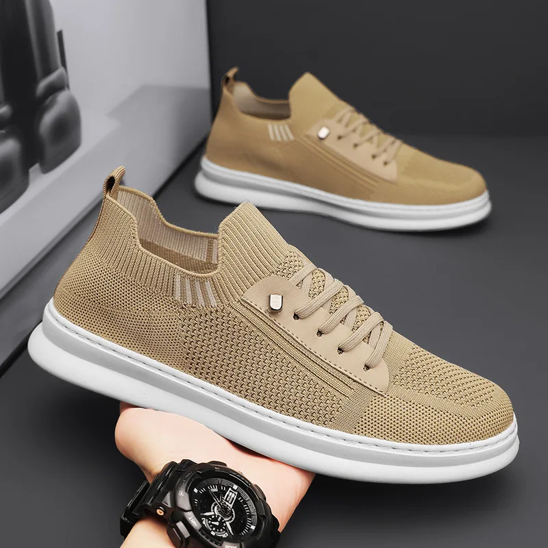 2024 New Men‘s Casual Shoes Luxury Loafers Mesh Breathable Shoes for Men Comfortable Flats Anti-Odor Walking Shoe Tenis Masculin