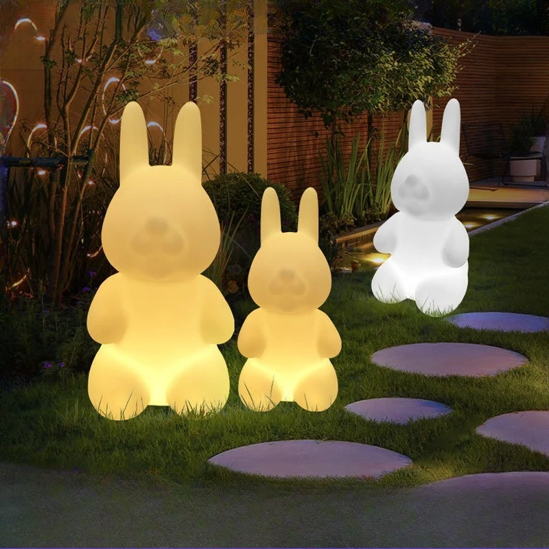 LED Luminous Rabbit Lamp Outdoor Waterproof Animal Shaped Courtyard Landscape Festival Luminous Rabbit Mall Decoration Ornament
