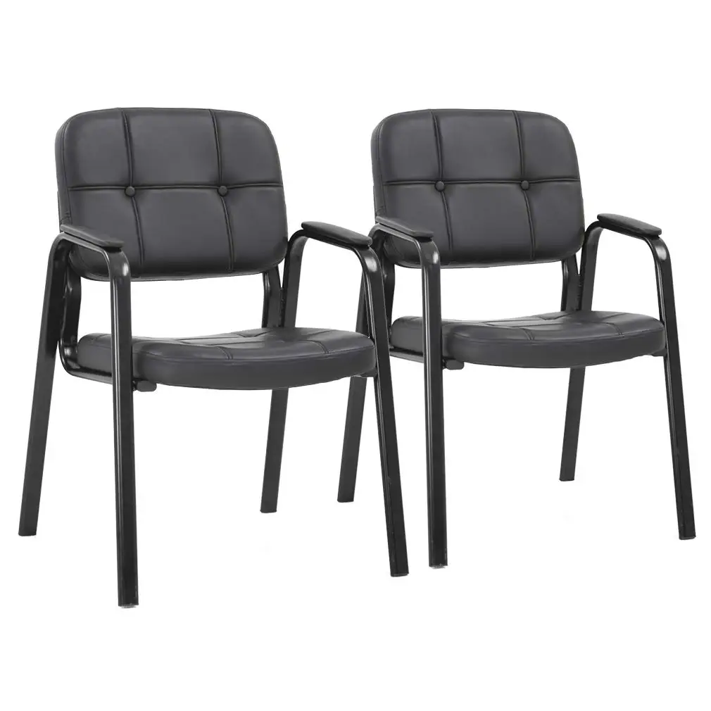 

Комплект из 2 офисных стульев для посетителей с подлокотниками, поясничной поддержкой, штабелируемых, для приемных, конференций и совещаний, с настраиваемой подушкой сиденья