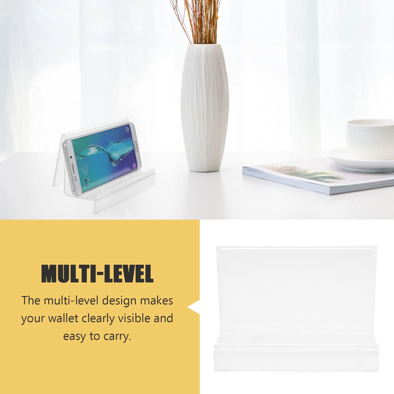 

6pcs Clear Wallet Display Rack Sturdy Desktop Organizer For Retail Store Jewelry Candy Earring Postcard Holder Stand