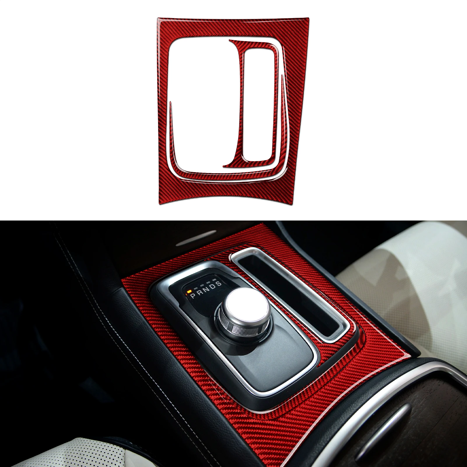 Car Gear Shift Panel Frame Decals for Chrysler 300 Accessories 2015 2016 2017 2018 2019 2020 2021 2022 Carbon Fiber Stickers