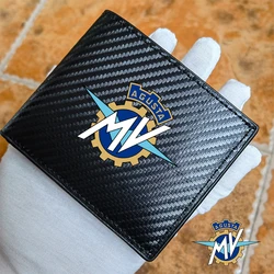 for MV Agusta Brutale Dragster rush turismo superveloce 75 800rr 1090rr f3 motorcycle carbon fiber leather wallet Card package