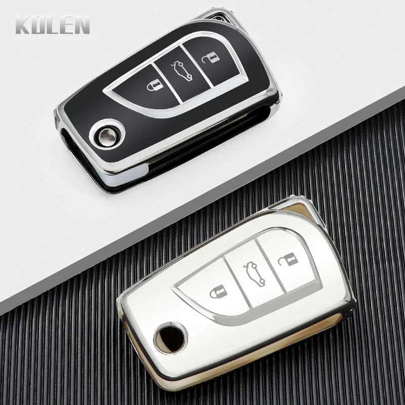 TPU Auto Flip Schlüssel Abdeckung Fall Shell Fob Für Toyota Auris Corolla Avensis Verso Yaris Aygo Scion TC IM Camry RAV4 Forturner Hilux
