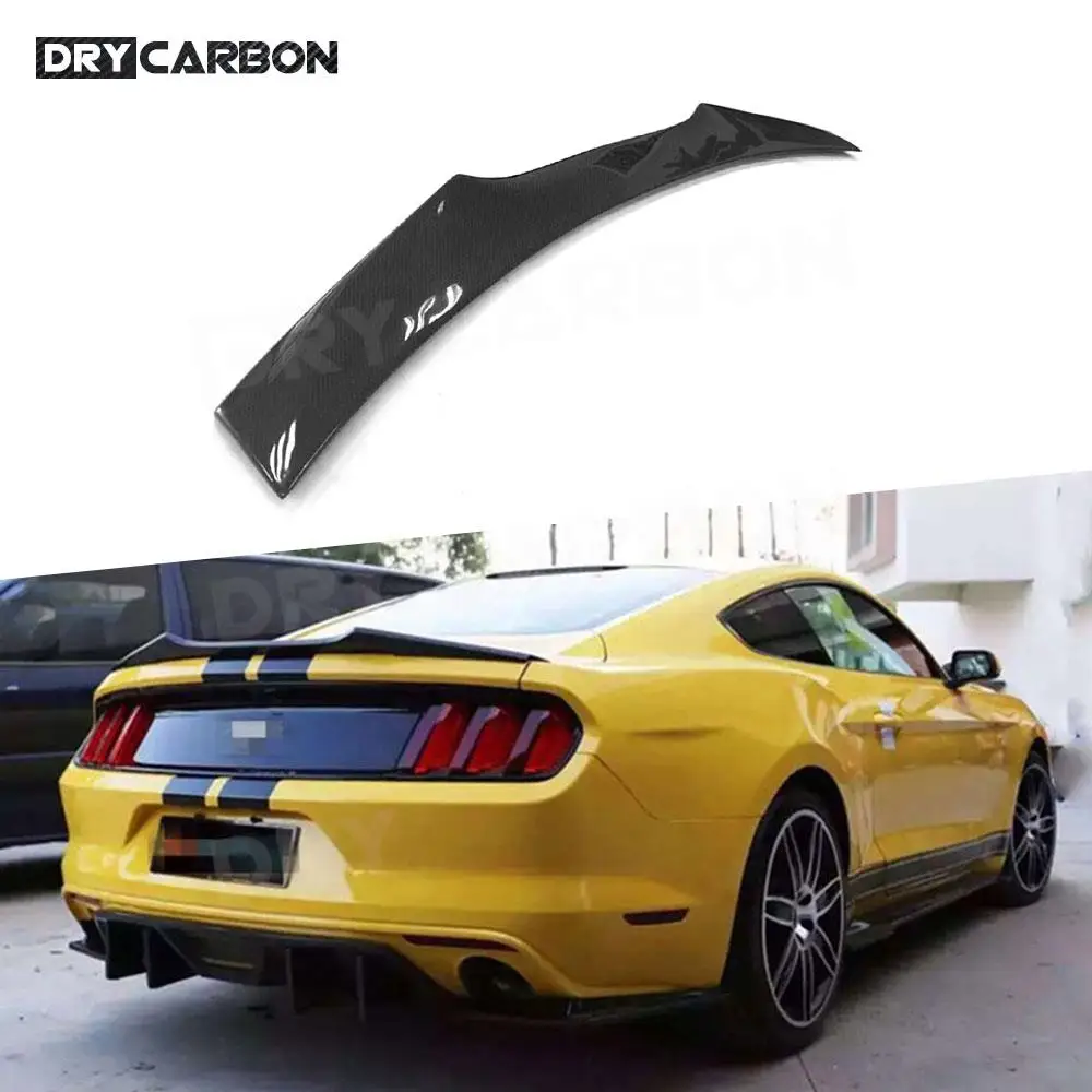 

Carbon Fiber A Style Car Rear Trunk Lip Spoiler Boot Wing For Ford Mustang Coupe 2-door 2015 2016 2017 Car Accessories FRP