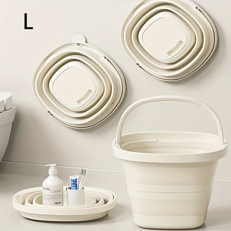 

4-in-1 Foldable Multi-Purpose Bucket - Collapsible Storage Bin for Laundry, Fishing, Foot Bath & Outdoor Use, Large Capacity