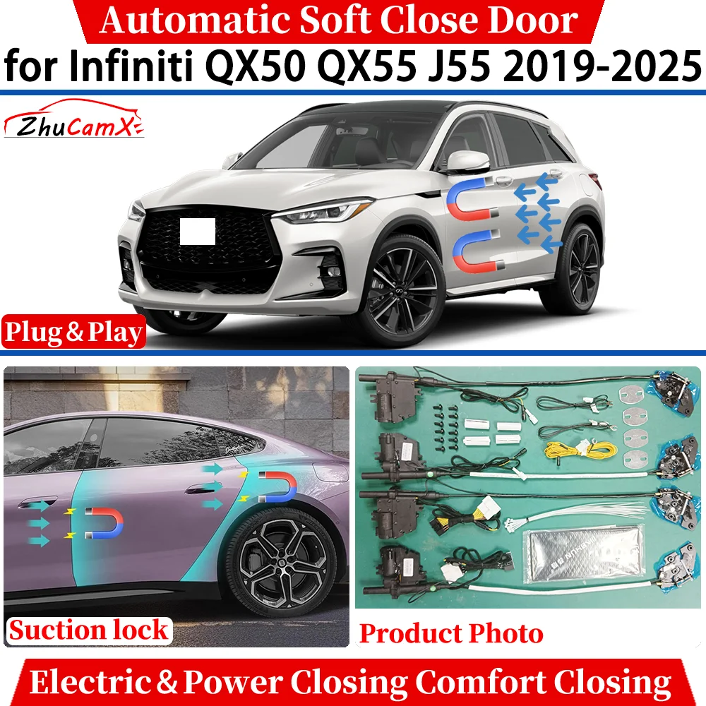 

for Infiniti QX50 QX55 J55 2019-2025 Car Automatic Soft Close Door Electric Power Comfort Closing Suction lock Quiet System