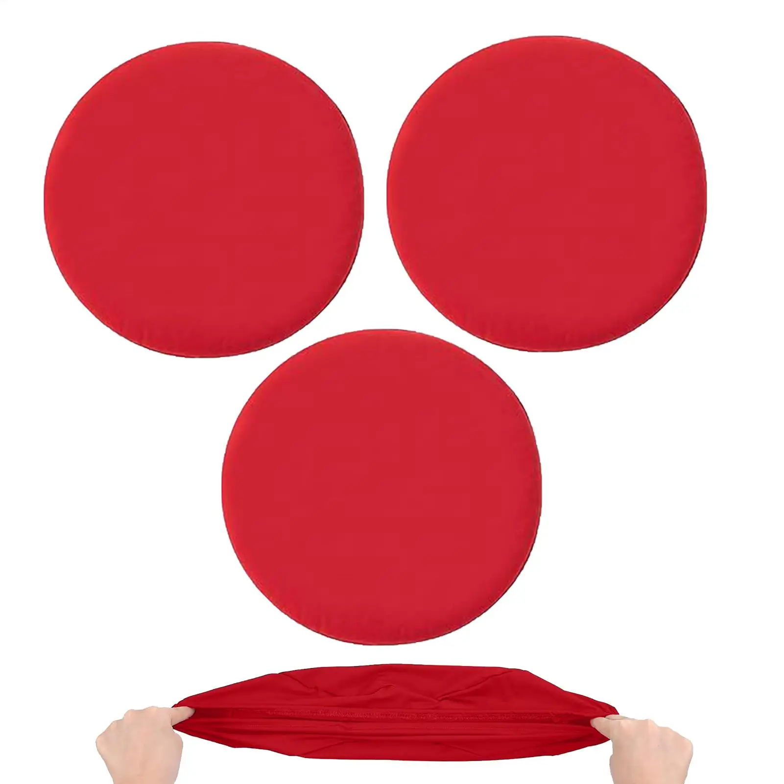 Stool Covers Anti Slip 3 Pieces Washable Pads Bar Stool Cushions Round For Home Hotel Counter Kitchen Bar Chair Diameter 11-14