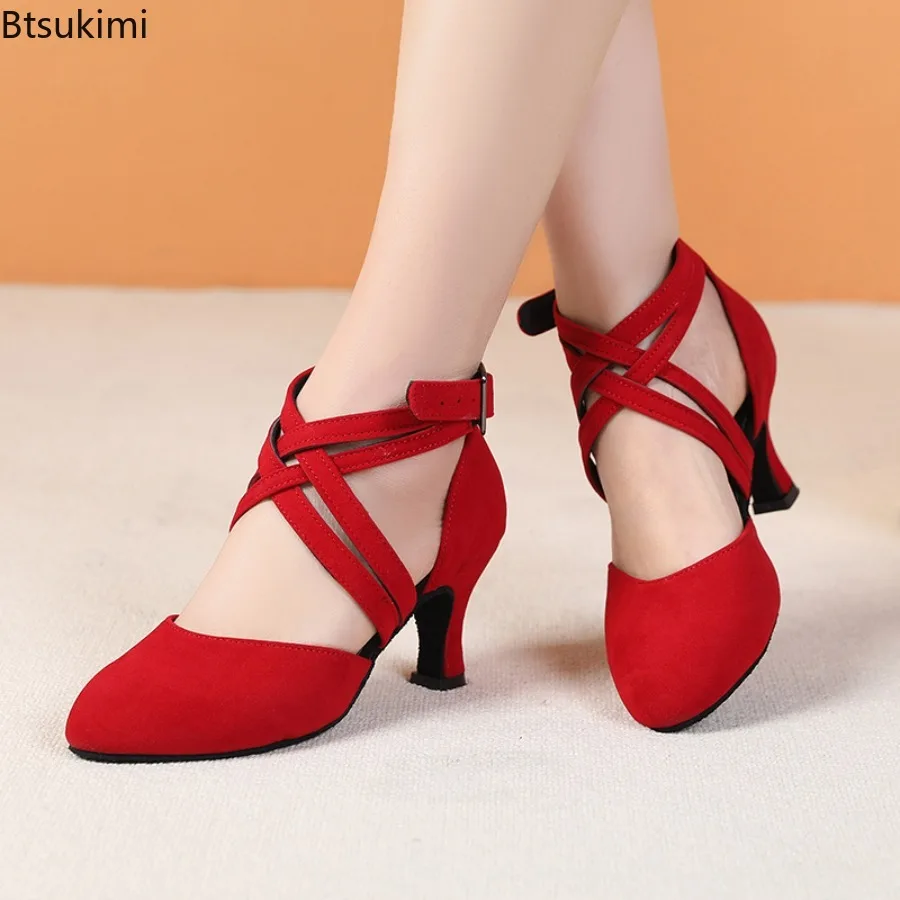 2026 New Ballroom Latin Dance Shoes for Women/Girls Latin Dance Shoes Women/Ladies Professional Tango Rumba Salsa Suede Sole view 2