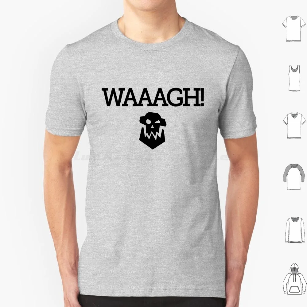 Waaagh! Slab Text With Skull ( Black ) T Shirt Cotton Men Women Diy Print Waaagh Gw Orc Orcs Goblins Goblin Gobbo Greenskin Ork