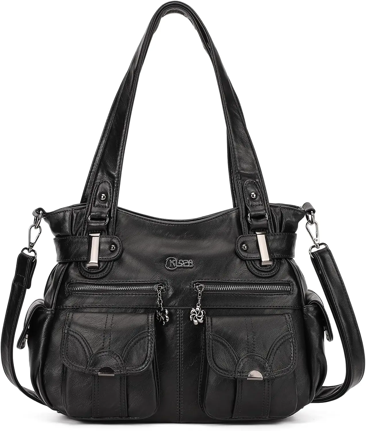 

Purses and Handbags for Women Large Hobo Shoulder Bags Soft PU Leather Multi-Pocket Tote Bag | Large