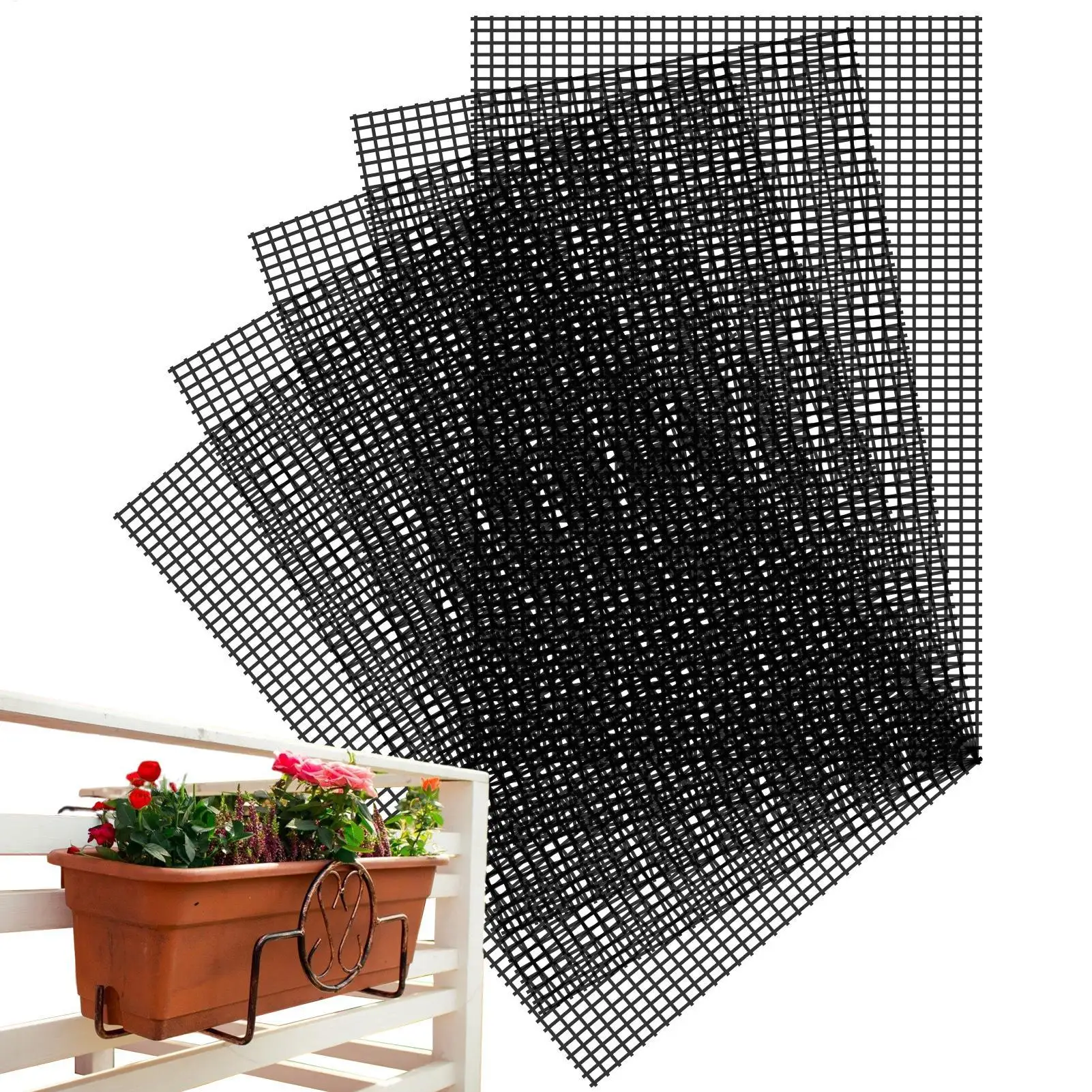 5pcs Prevent Soil Loss Breathable Gasket Leakproof Drainage Flower Pot Hole Mesh Pad Bottom Mat Breathable Drainage Gasket Net
