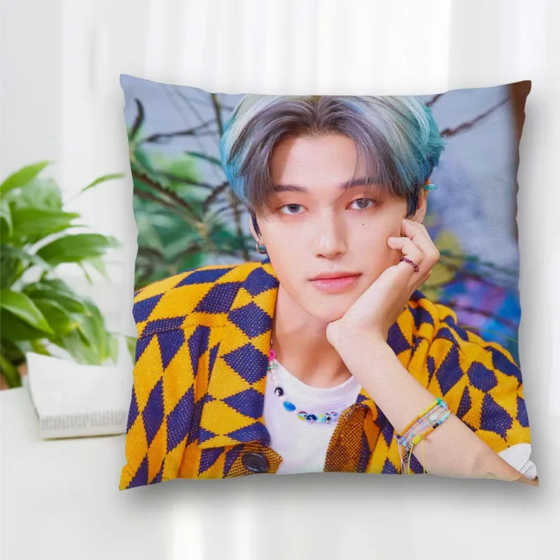 Custom Ateez Wooyoung Pillow Slips Polyester Decorative Pillowcases Zipper Pillow Case Pillowcase Cover Square 40x40cm