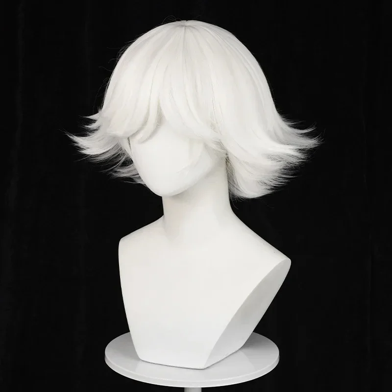애니메이션 카미사마 키스 미즈키 코스프레 가발, 유니섹스 흰색 짧은 머리 스타일링, 내열성 합성 가발, 할로윈