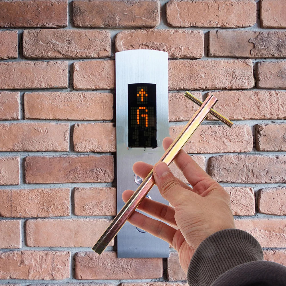 2Pcs Elevator Door Keys Long Triangular Elevator Drop Key Emergency Key for Maintenance Security