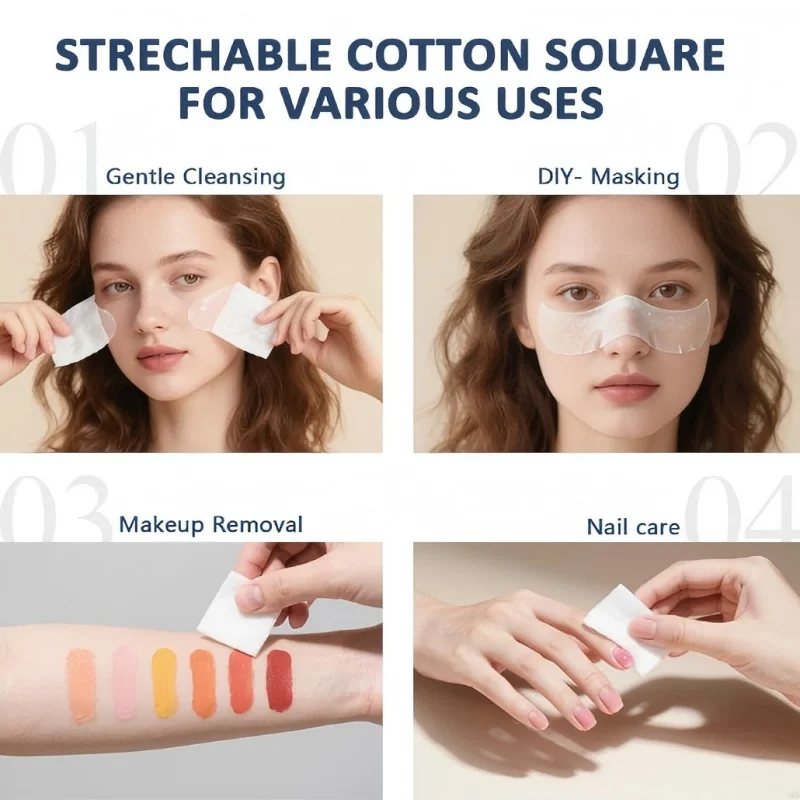 200 قطعة من وسادات القطن الرقيقة، مناديل قطنية قابلة للتمدد للوجه مناديل حريرية رقيقة مزيل المكياج وسادة قطنية لحبر التطبيقات الرطبة