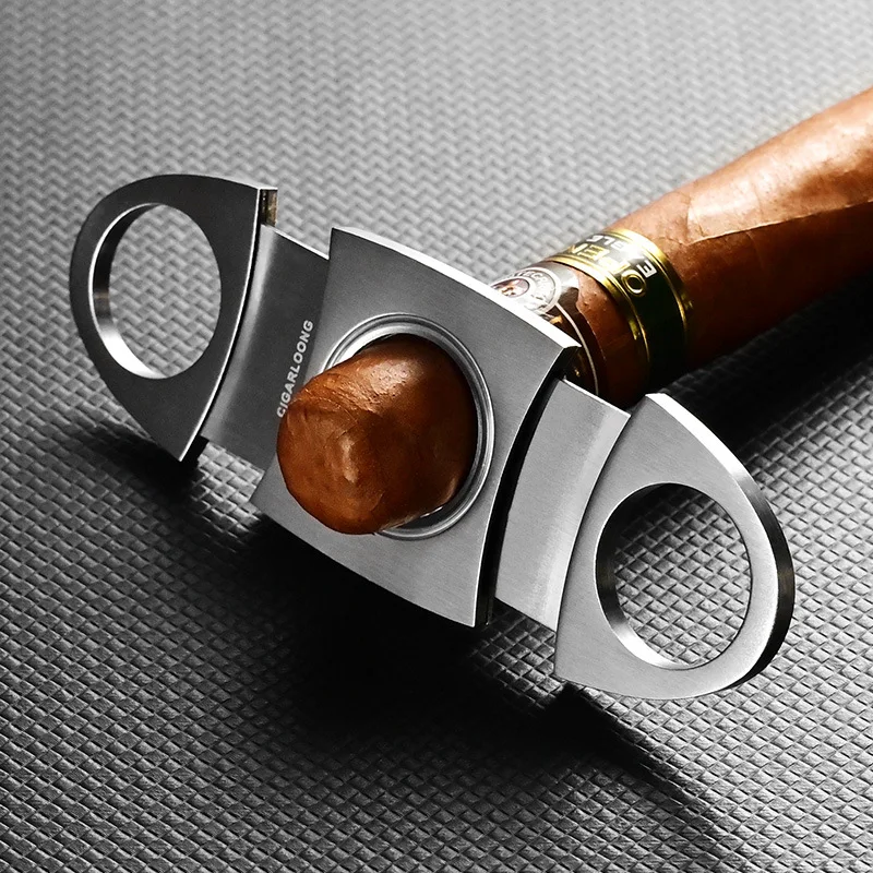 Stainless Steel Cigar Cutter Metal Guillotine Cigar Scissors Gift  Portable Smoking Accessories For Man cool gadgets