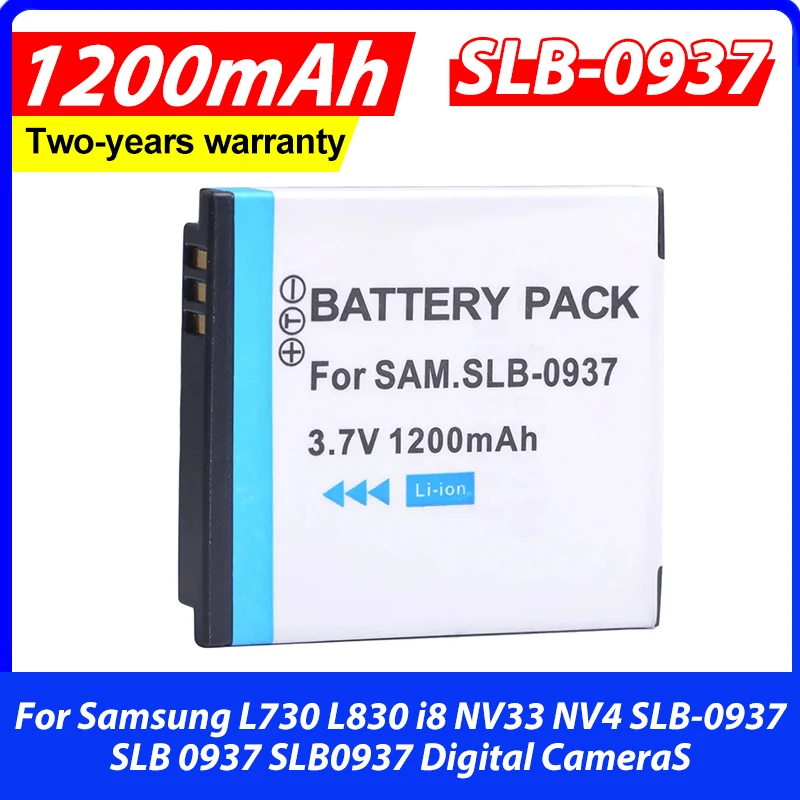 1200mAh SLB 0937 SLB0937 SLB-0937 For Samsung L730 L830 i8 NV33 NV4 SLB-0937 SLB 0937 SLB0937 Digital CameraS