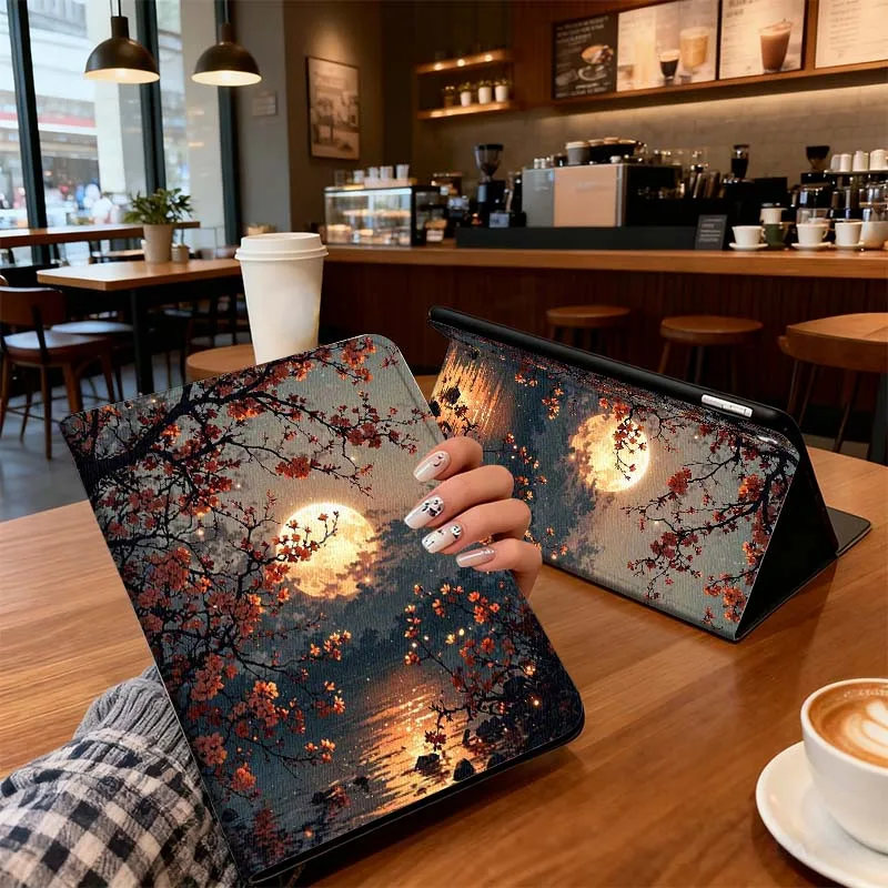 

Blooming Tree Full Moon Lake For Xiaomi Redmi Mi Pad 8 7 6 5 4 2 SE K 12.4 11.2 12.1 11 8.8 Pro Max Ultra Inch Tablet Case
