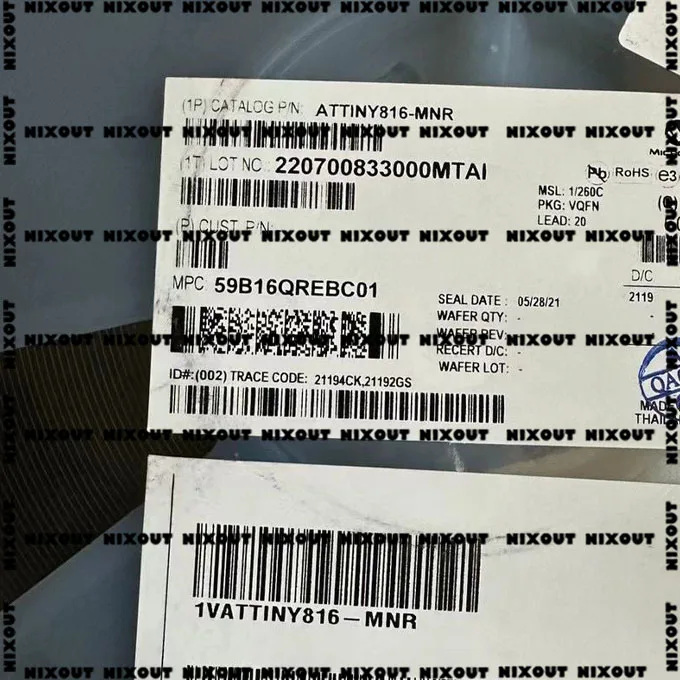 500,1セットあたり10個,ATTINY816-MN,tiny816 qfn20 100%