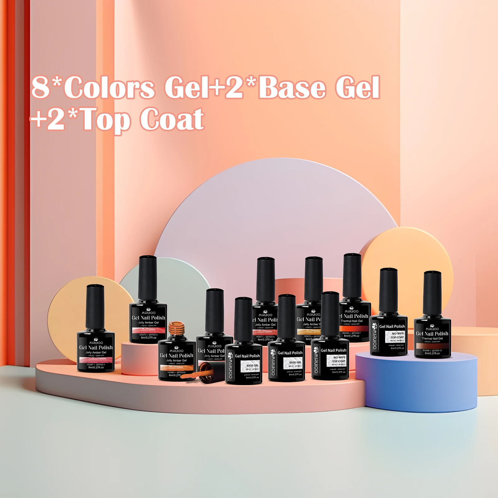 12 pièces gelée et vernis à ongles Gel thermique ensemble Base Gel Top Cpat UV LED fournitures d'art des ongles Vernis pour manucure bricolage conception longue durée